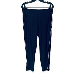 ATHLETA Pull-up Pants Navy Blue White Stripe Casual Travel Workout Size 8